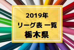 2019年度 栃木県リーグ表一覧