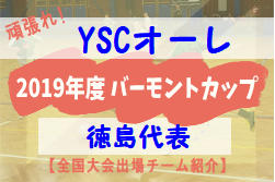 頑張れYSCオーレ！2019年度 バーモントカップ徳島県代表【全国大会出場チーム紹介】